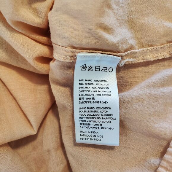 Cleobella Peach Tiered Mini Dress XS Bohemian Cottage Peasant Feminine Textured - Picture 7 of 9